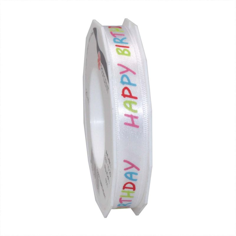 PRÄSENT Satinband Happy Birthday 15mm 4m