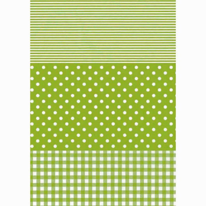 décopatch Papier Karo-Punkte grün 3 Bogen