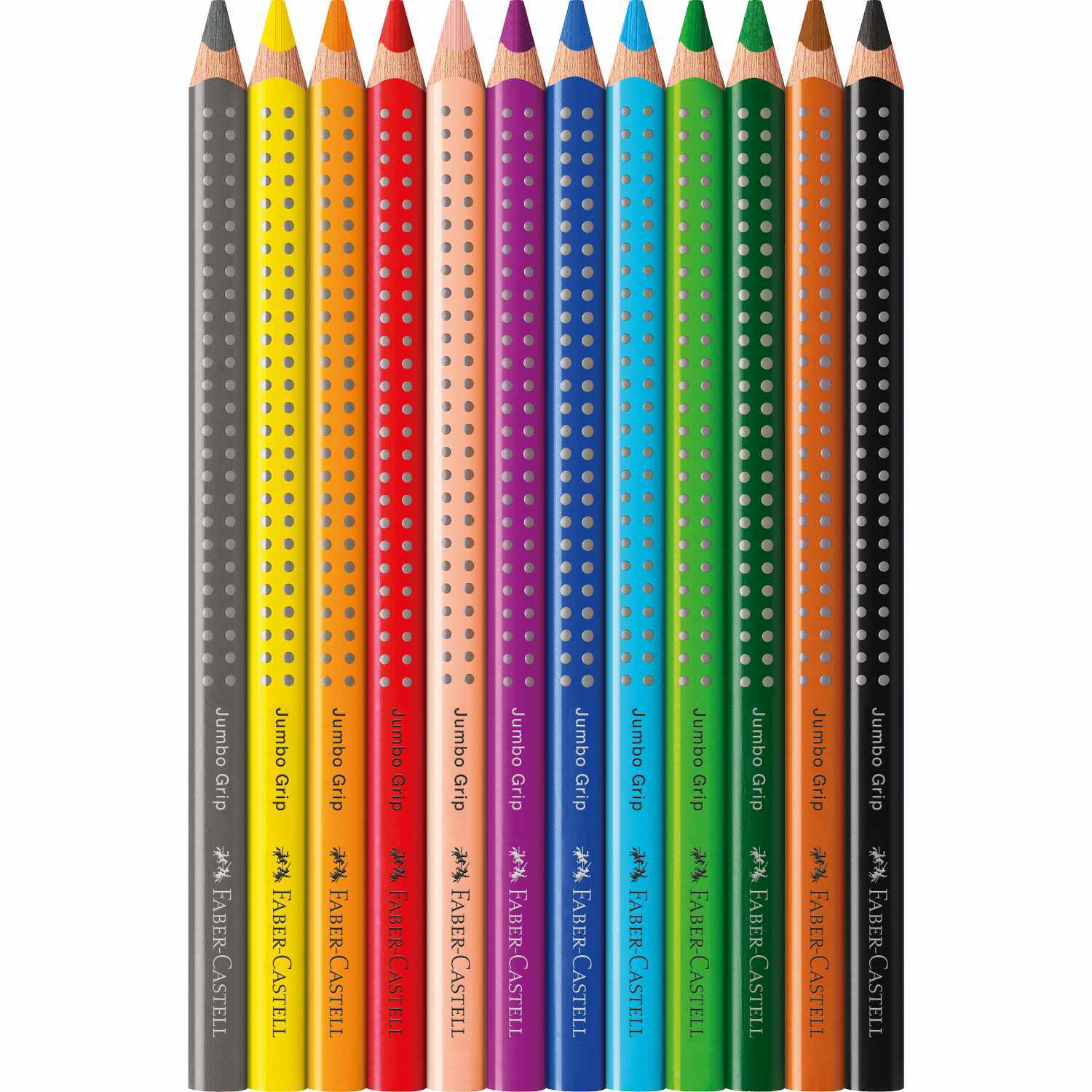 Faber Castell Jumbo Grip Farbstift 12er-Kartonetui und Spitzer