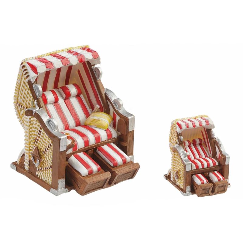 HobbyFun Strandkorb rot-weiß 6,5x6,5x5cm