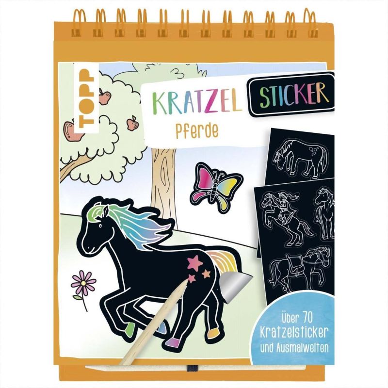 TOPP Kratzel-Stickerbuch Pferde