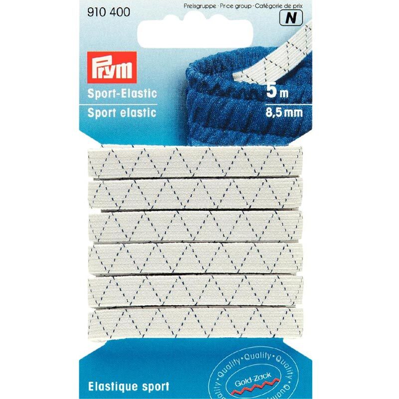 Prym Sport-Elastic Gummi weiß 8,5mm 5m