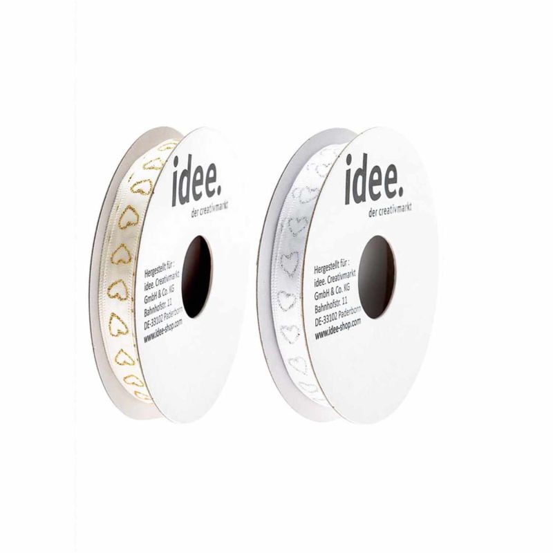 Satinband Herzen 9mm 5m