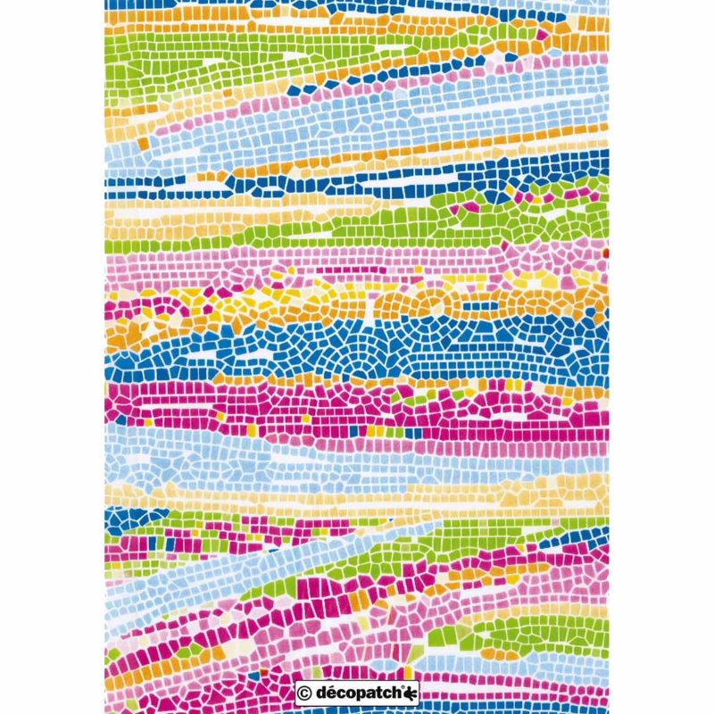 décopatch Papier Mosaik mehrfarbig 3 Bogen