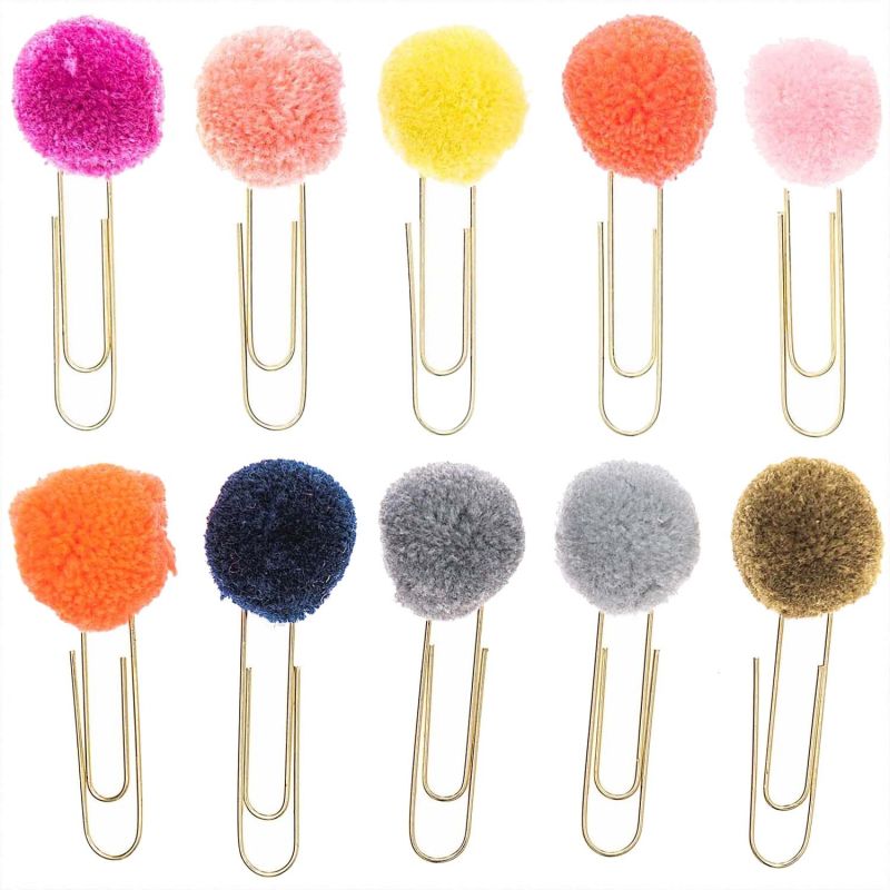 Paper Poetry Büroklammern mit Pompons 4cm 5 Stück