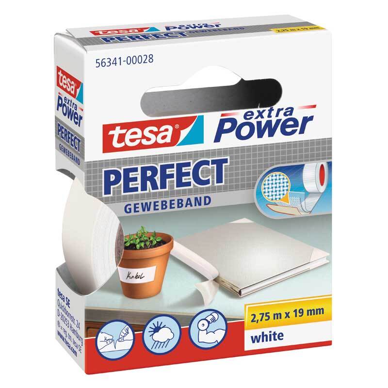 tesa Gewebeband extra Power weiß 19mm 2,75m