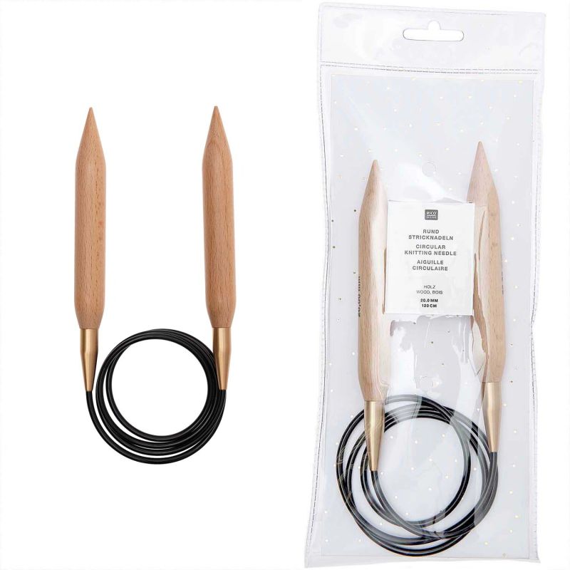 Rico Design Rundstricknadel 120cm Bambus