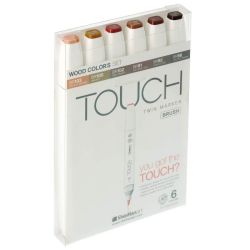 TOUCH Twin Brush Marker Wood Colors 6er Set TOUCH Twin Brush Marker Wood Colors 6er Set