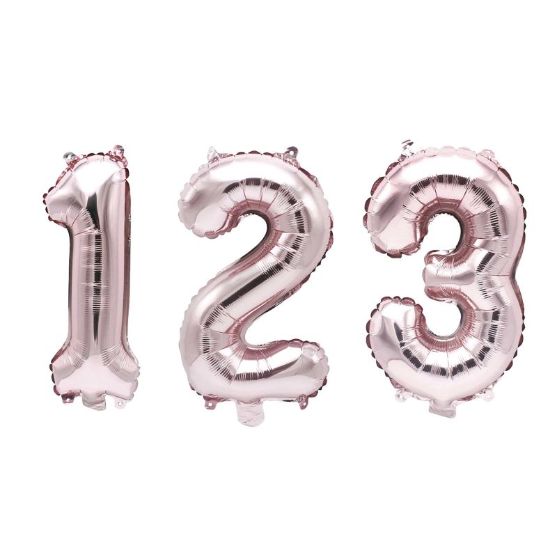 YEY! Let's Party Folienballon Zahl rosa 36cm