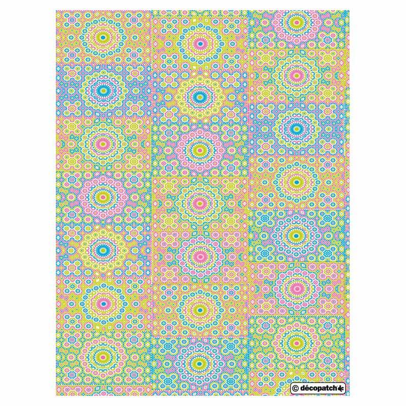 décopatch Papier Kreisornamente mehrfarbig 3 Bogen