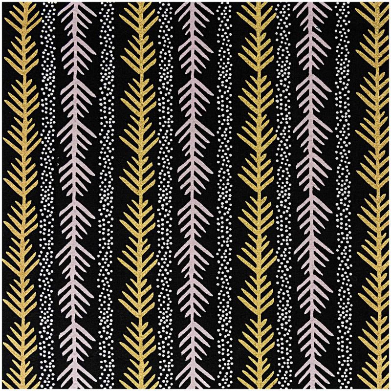 Stoff grafische Tanne schwarz-gold 50x140cm