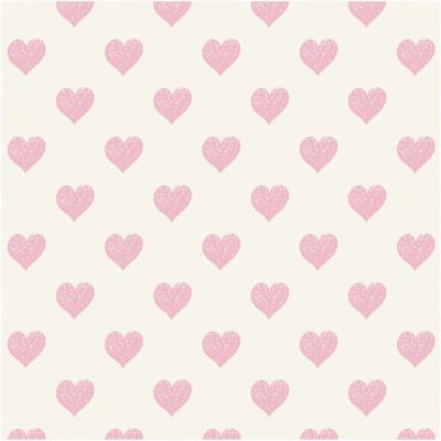 Druckstoff Herzen hellgelb-rosa 140cm