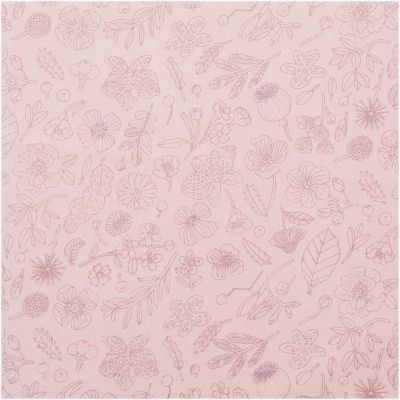 Druckstoff Hygge Blumen rosa-metallic 50x140cm