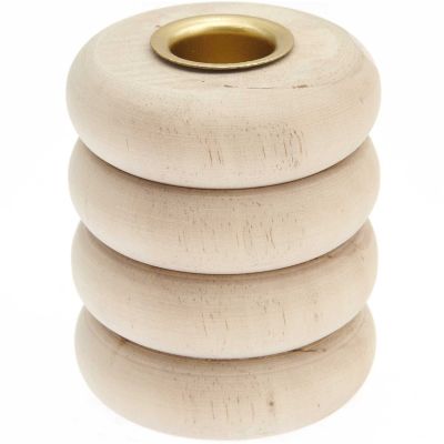Holz-Kerzenhalter Ringe Natur