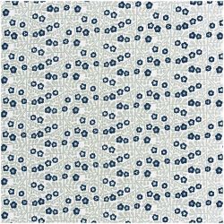 Druckstoff kleine Blumen grau-blau 140cm