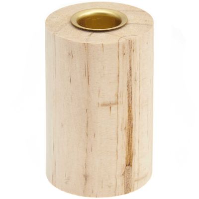 Holz-Kerzenhalter Rund Natur