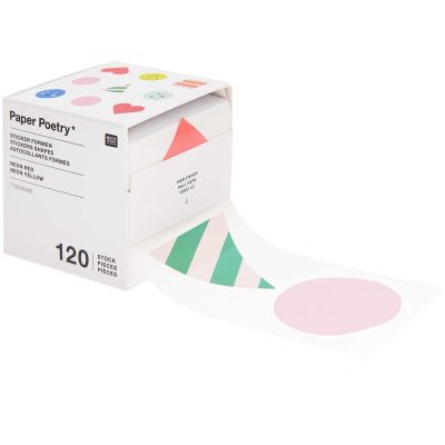Paper Poetry Sticker Happy Birthday Formen 5,5cm 120 Stück auf der Rolle