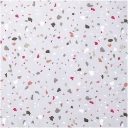 Druckstoff Konfetti grau-gold-neon 140cm