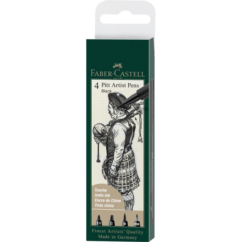 Pitt Artist Pen Tuschestift Set Schwarz
