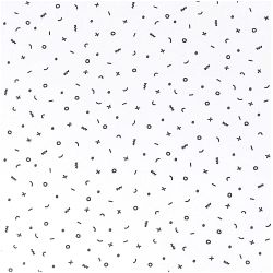 Stoff weiß Mustermix schwarz 140cm