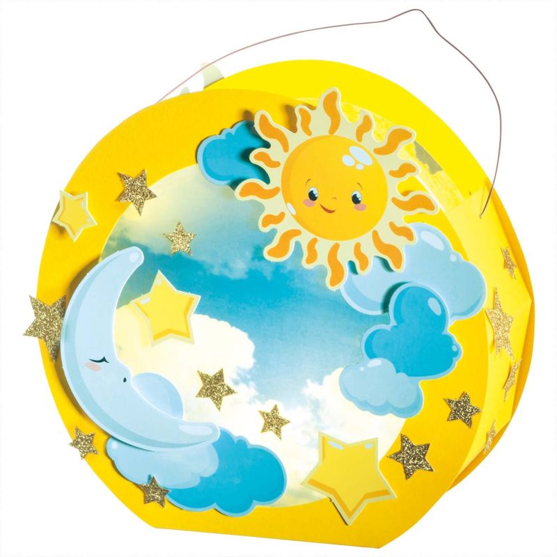 Sprinlot Laternen Bastelset 3-teilig | Mond Sterne Tier Laternen Mit LED Licht | Martinslaterne Für Kinder