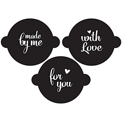 Cupcake Schablonen Schriften Liebe 3er Set