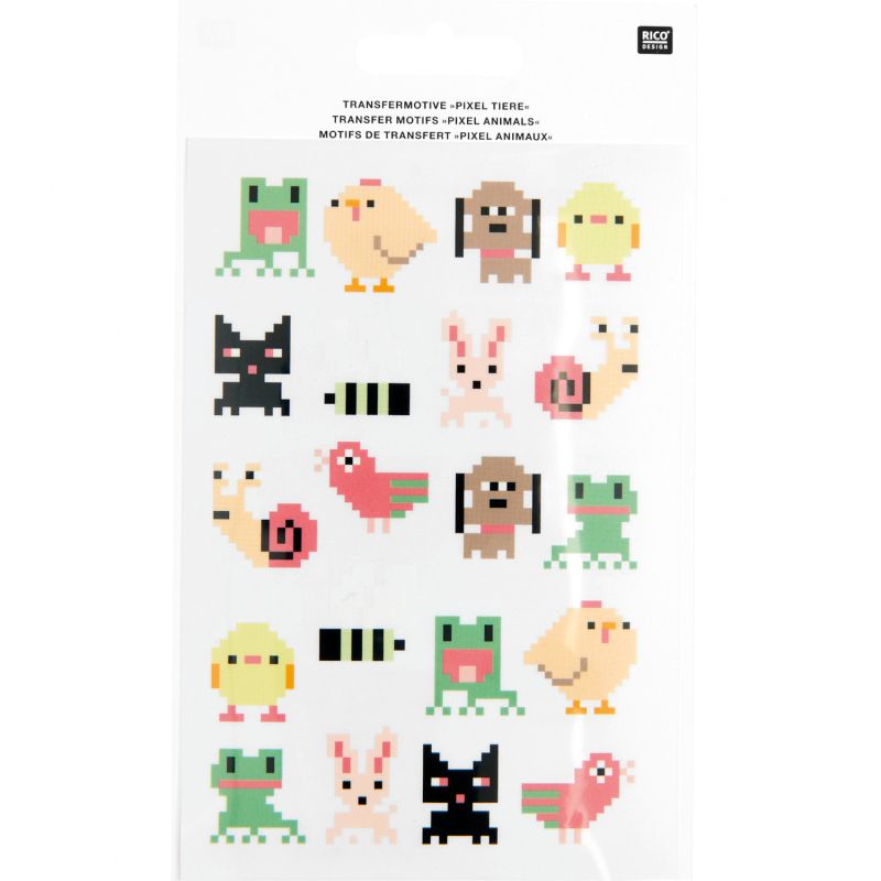 Transfermotiv Pixel-Tiere