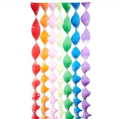 Krepp-Girlande gedreht Regenbogen Klassik Mix