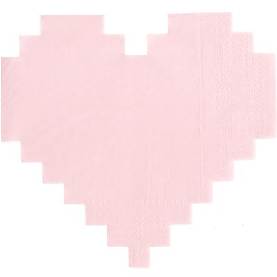 Servietten Pixel-Herz Rosa