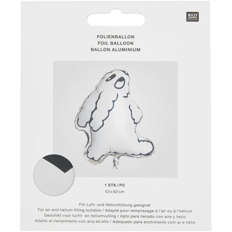 Folienballon Gespenst 93x86 Cm Mit Fransen – Für Helium Oder Luft, Halloween & Gruselparty-Deko