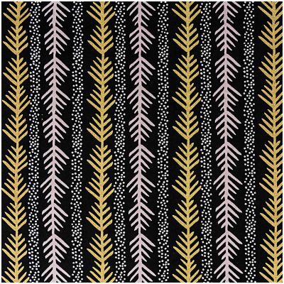 Stoff grafische Tanne schwarz-gold 140cm breit