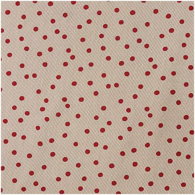 Stoff Punkte natur-rot 140cm breit